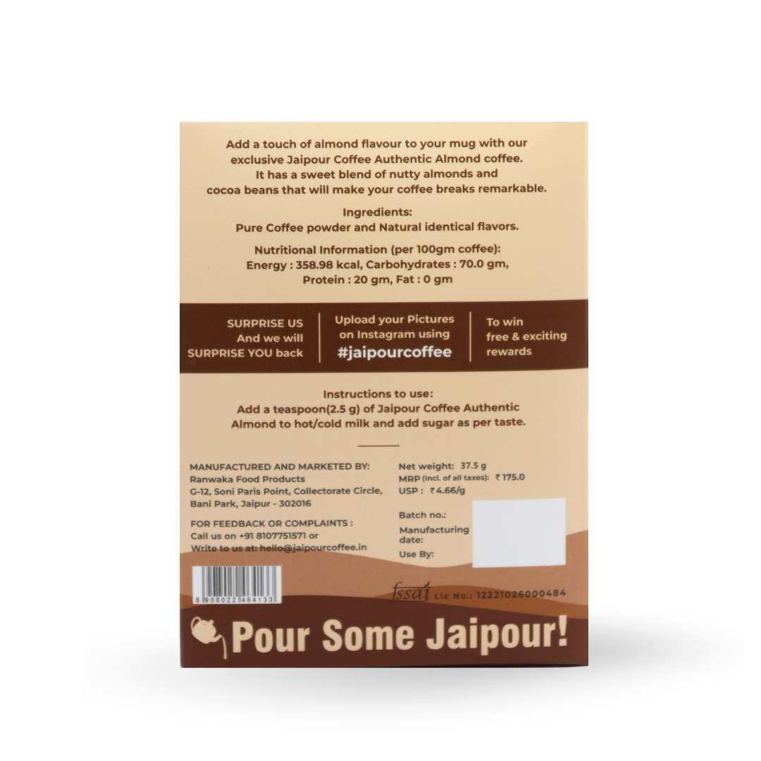 Almond Flavoured Instant Coffee Powder | Pack Of 5 Sachet